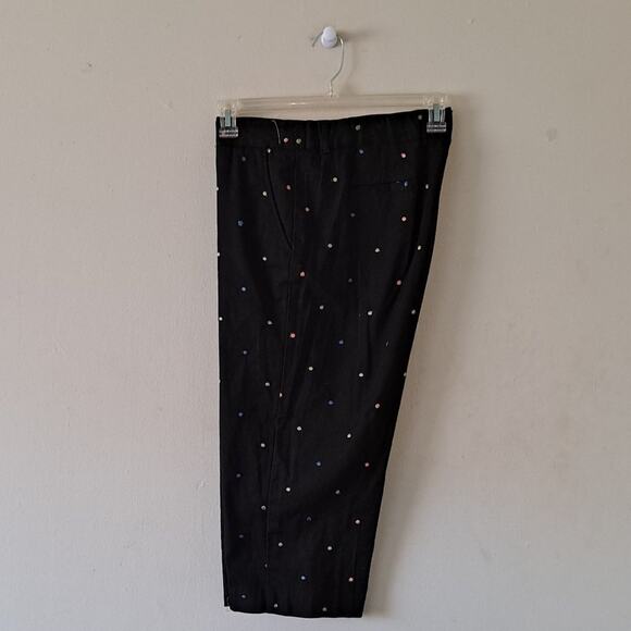 Black multicolored polka dotted Crop Pant - Sz 16P - Picture 4 of 14
